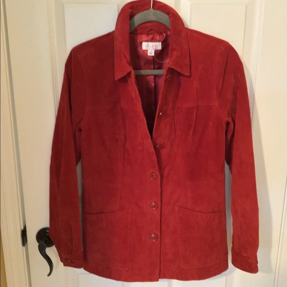 D & Co Jackets & Blazers - NWOT - 100% Suede Denim & Co Wine/BurgundyJacket